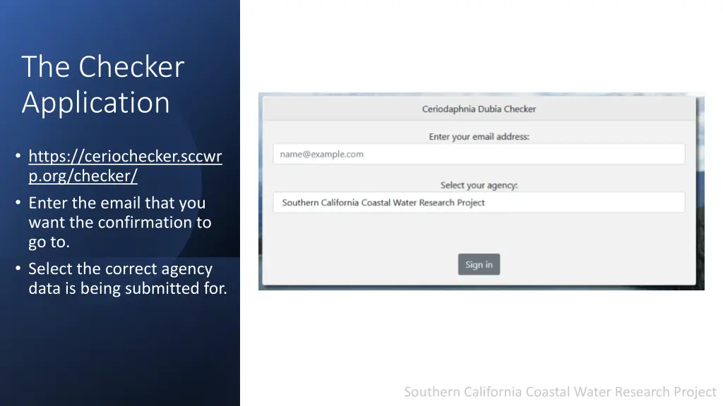 the checker application
