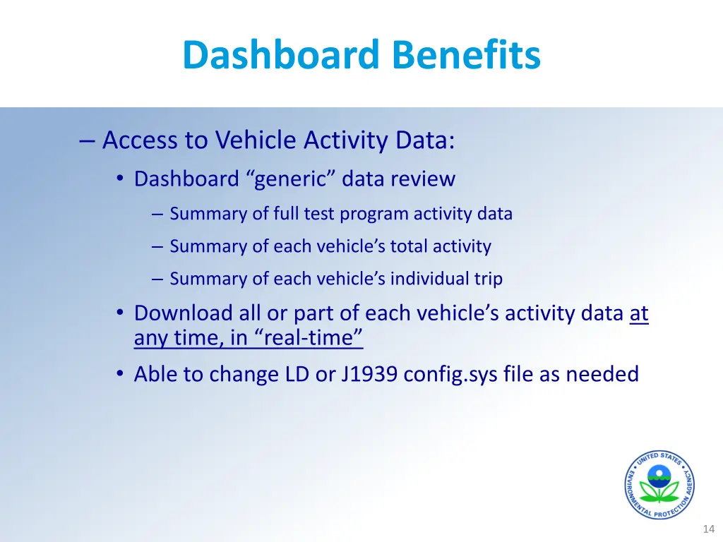 dashboard benefits