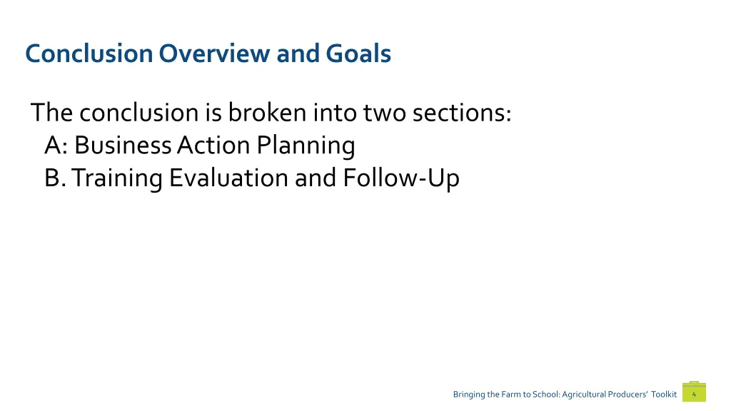 conclusion overview and goals