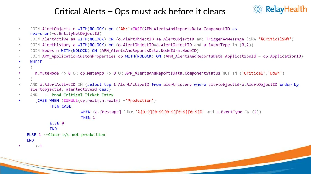 critical alerts ops must ack before it clears