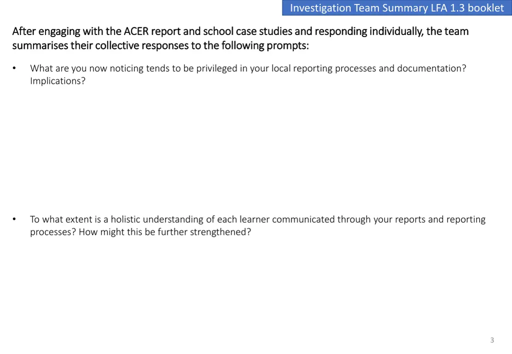 investigation team summary lfa 1 3 booklet 1