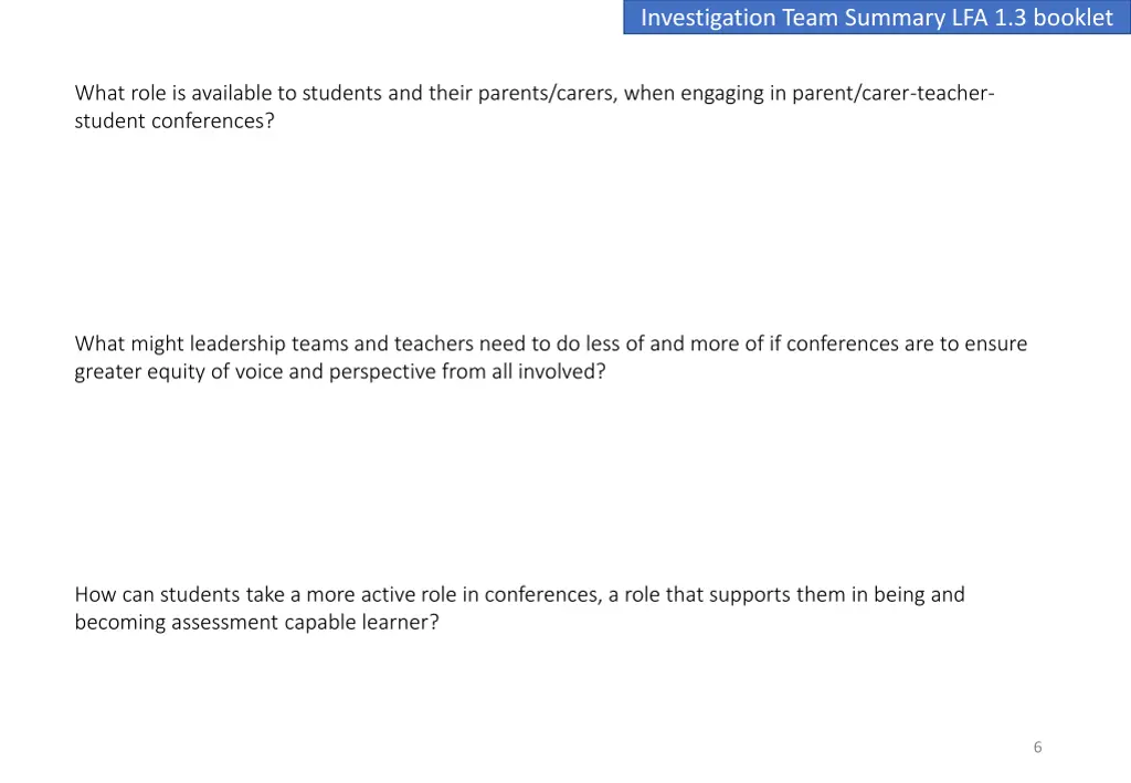 investigation team summary lfa 1 3 booklet 4