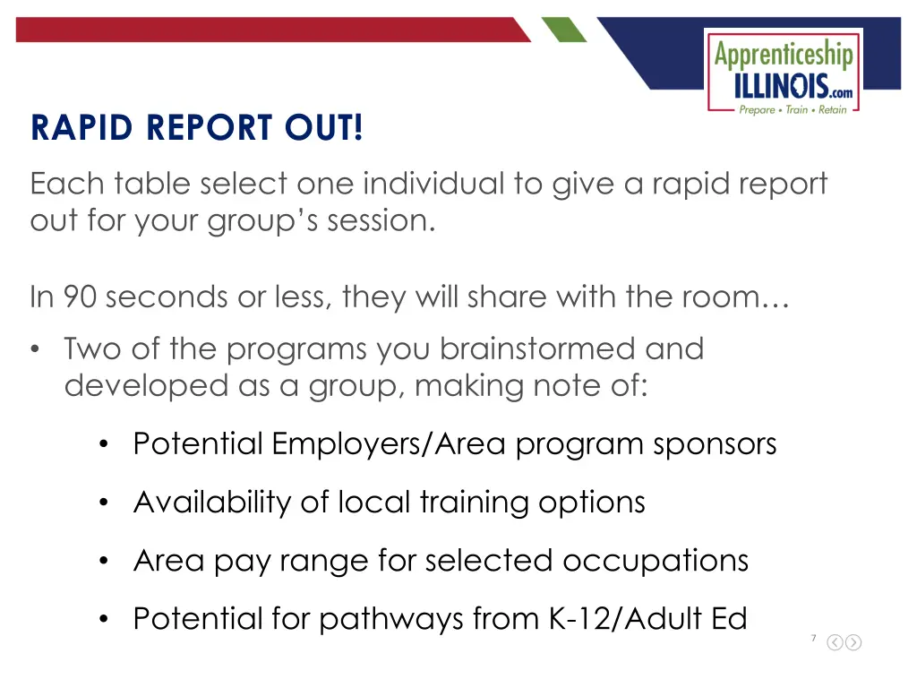 rapid report out