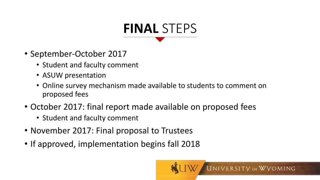final steps