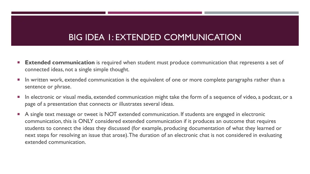 big idea 1 extended communication 1