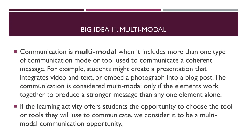 big idea i1 multi modal