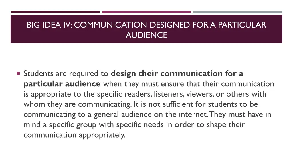 big idea iv communication designed