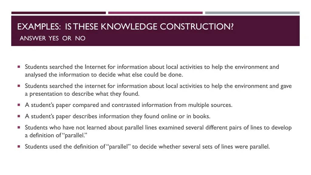 examples is these knowledge construction answer