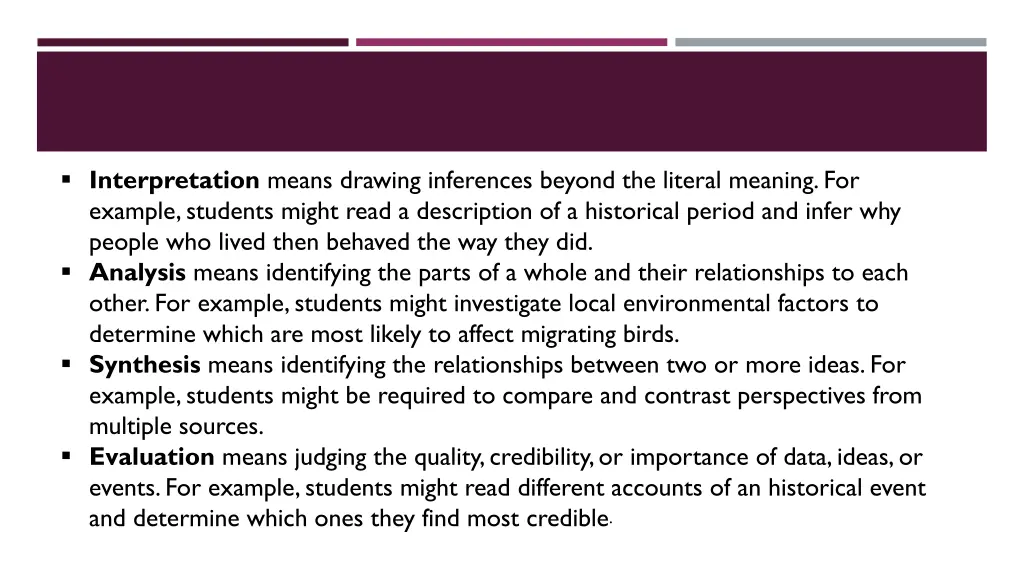 interpretation means drawing inferences beyond