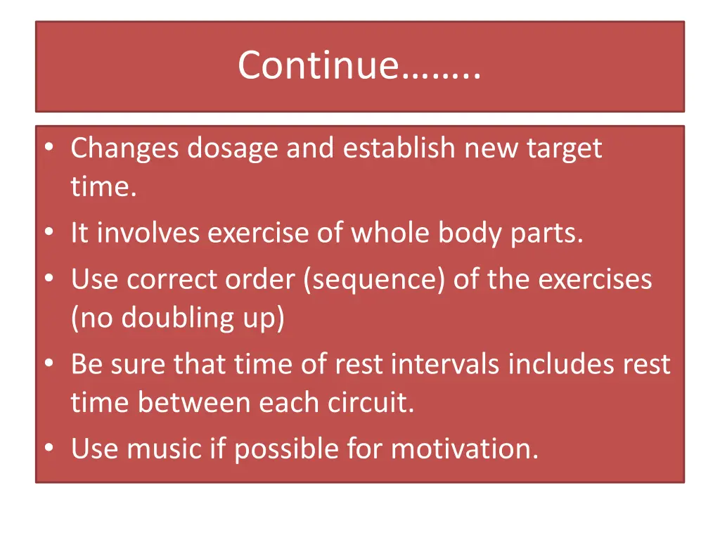 continue