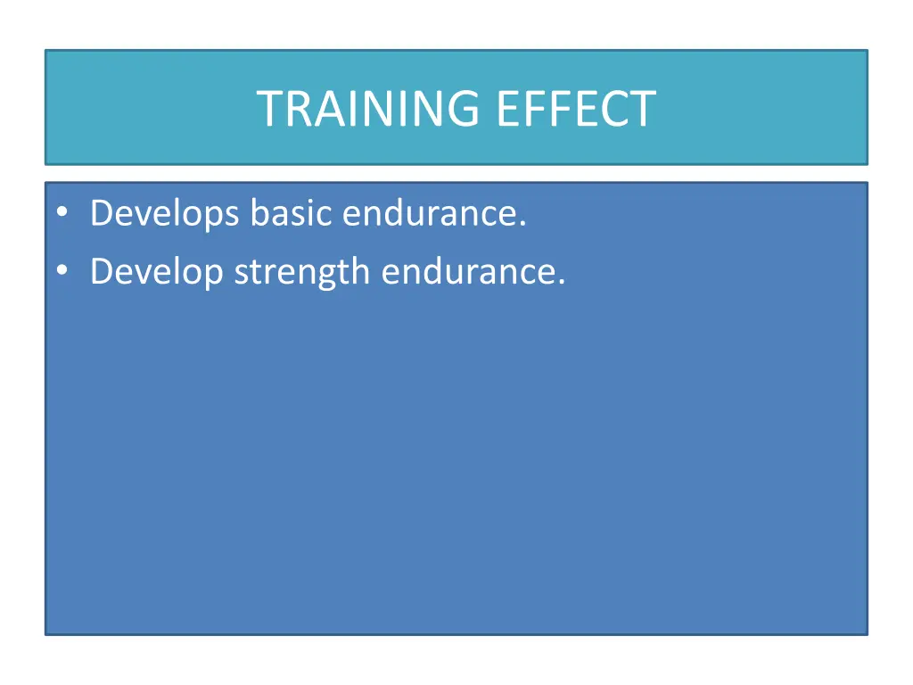 training effect