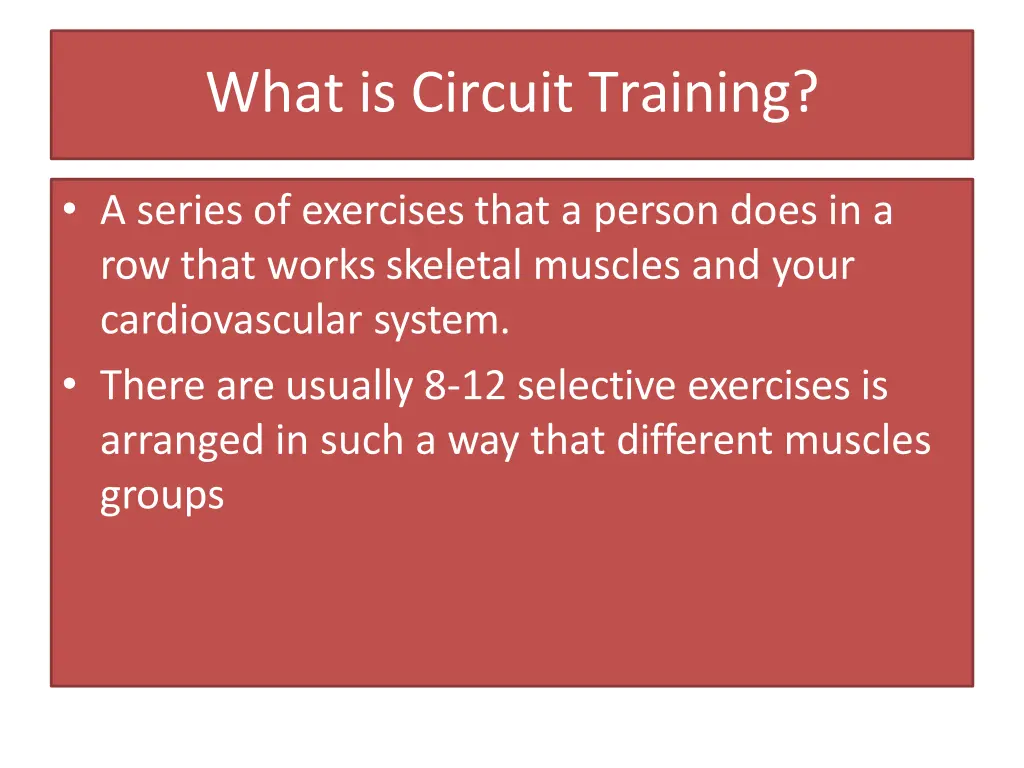 what is circuit training
