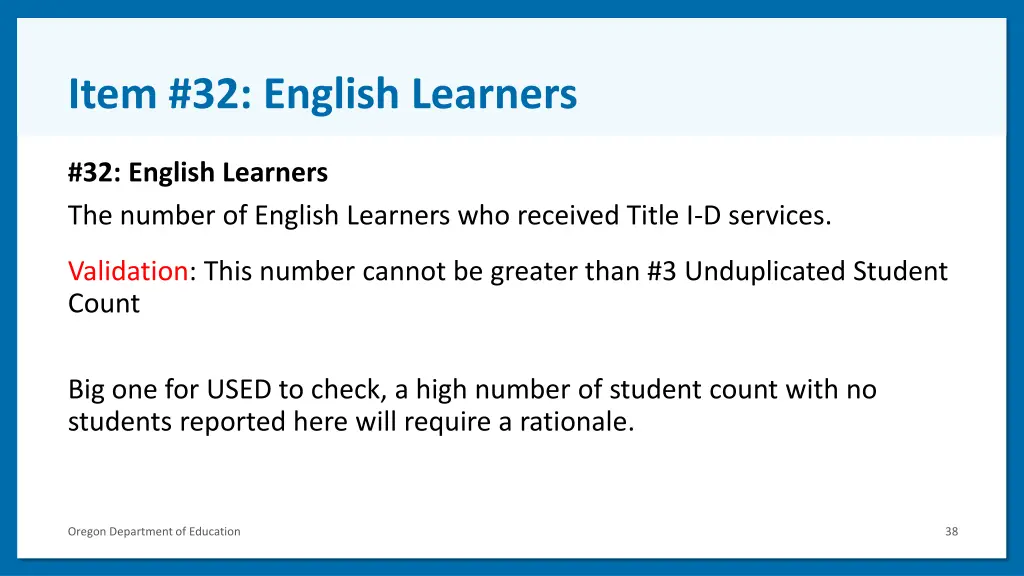 item 32 english learners