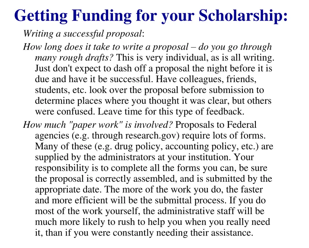 getting funding for your scholarship writing