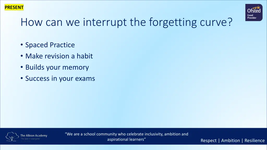 how can we interrupt the forgetting curve