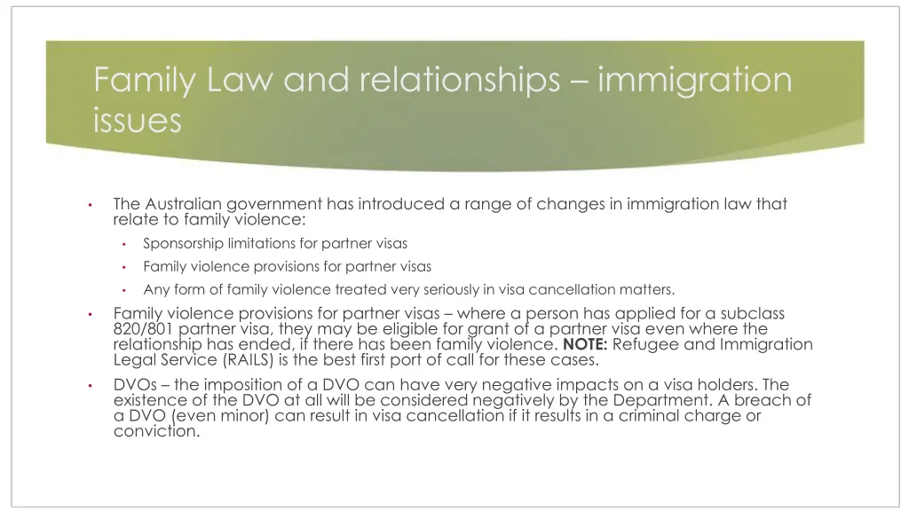 family law and relationships immigration issues
