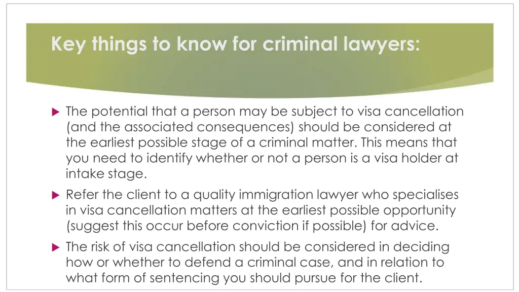 key things to know for criminal lawyers