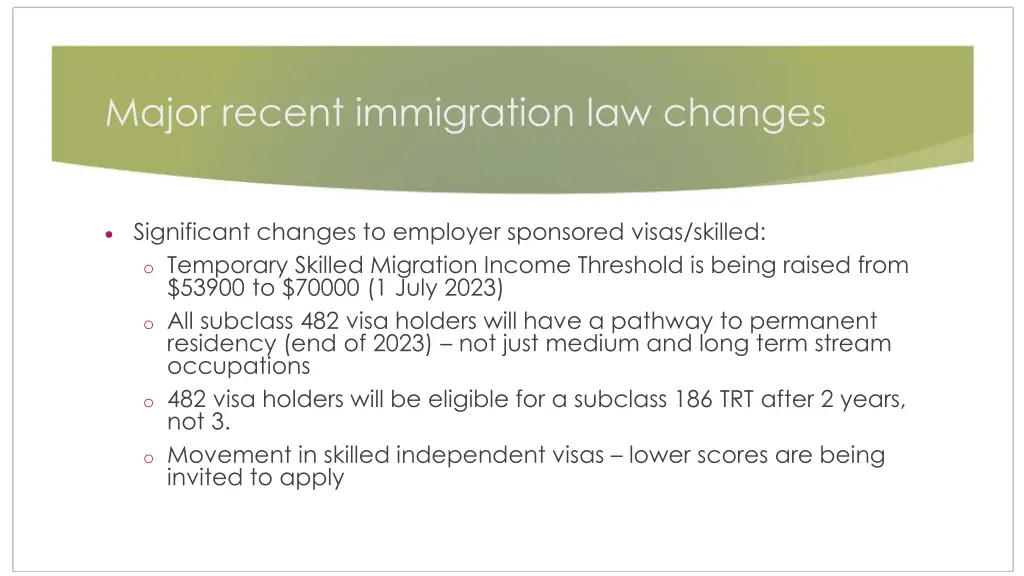 major recent immigration law changes 1