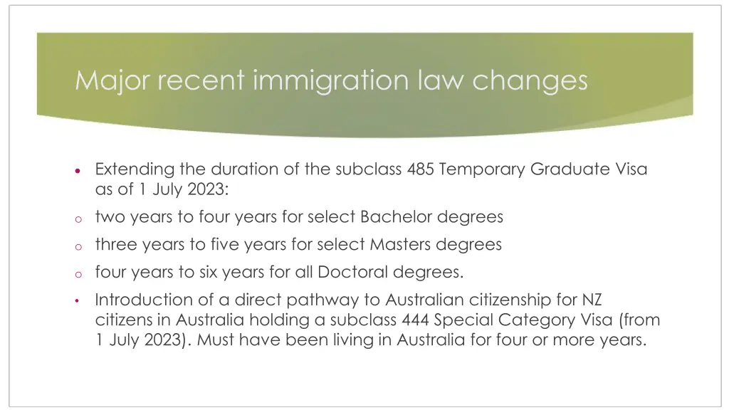 major recent immigration law changes 2