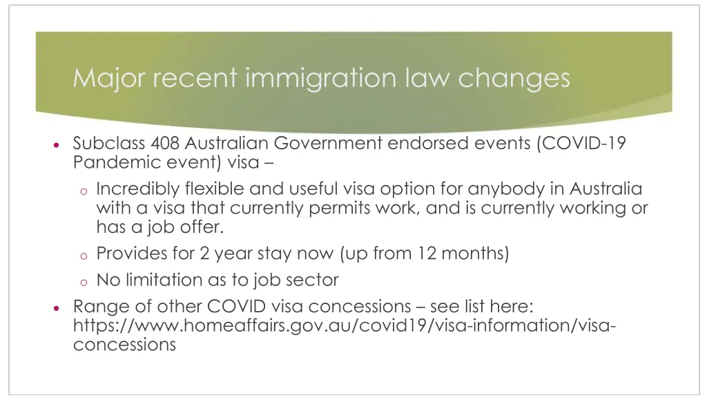 major recent immigration law changes