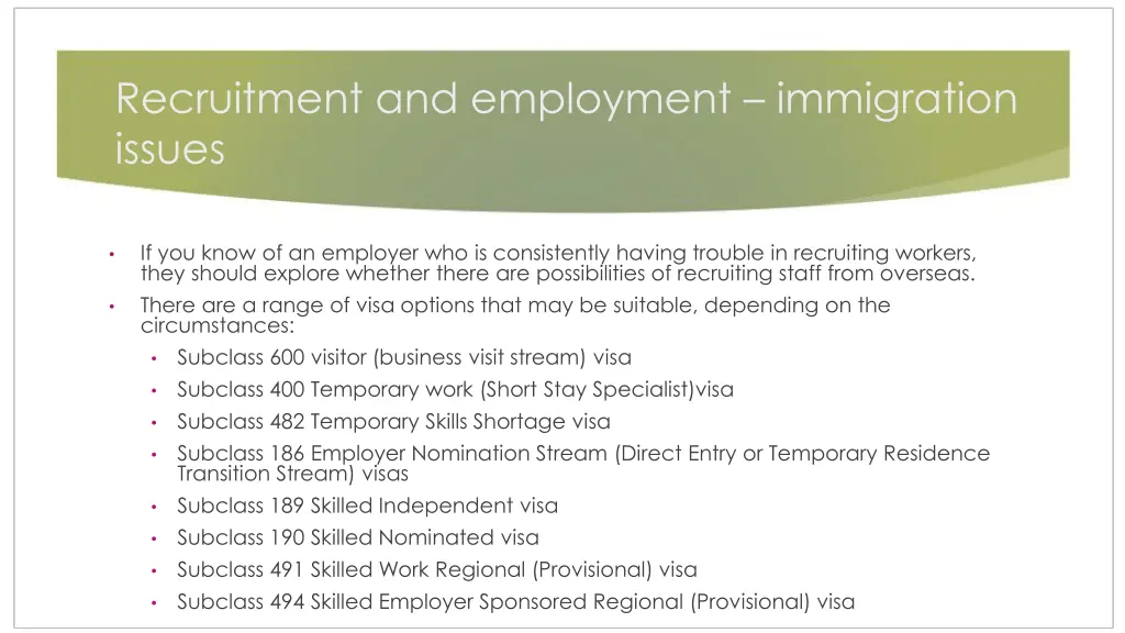 recruitment and employment immigration issues 1