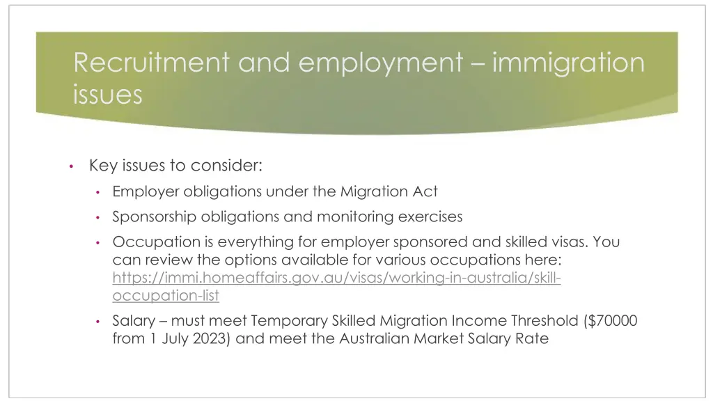 recruitment and employment immigration issues 2
