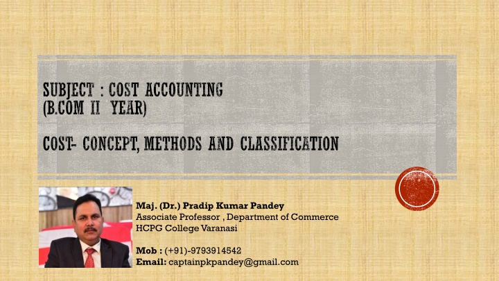 subject cost accounting b com ii year