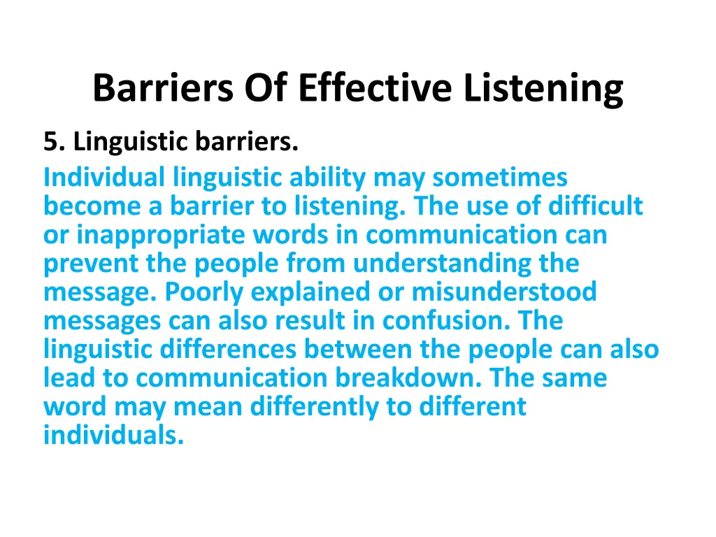 barriers of effective listening 1