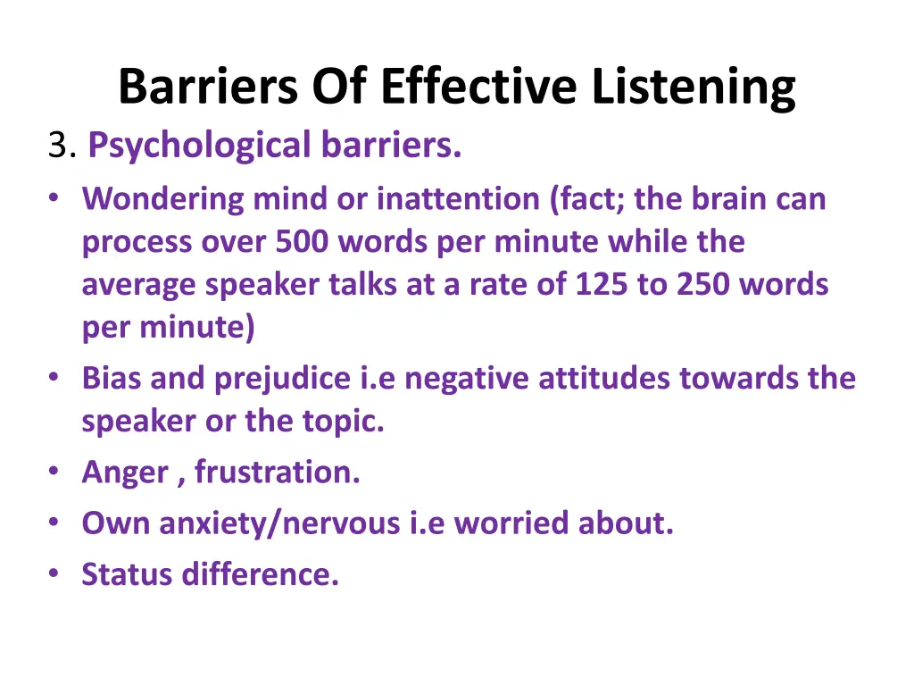barriers of effective listening 3 psychological