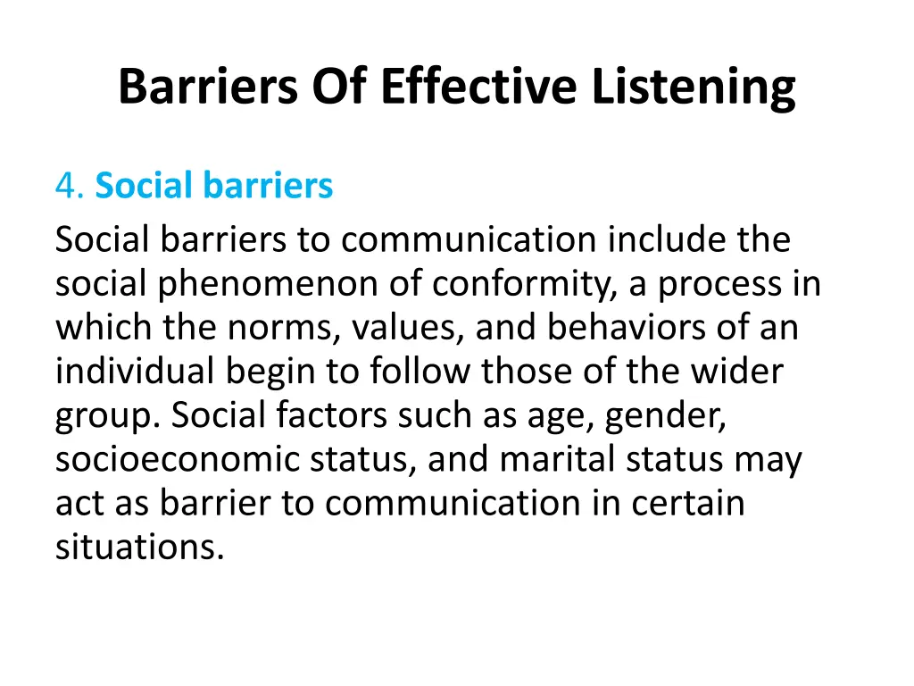 barriers of effective listening