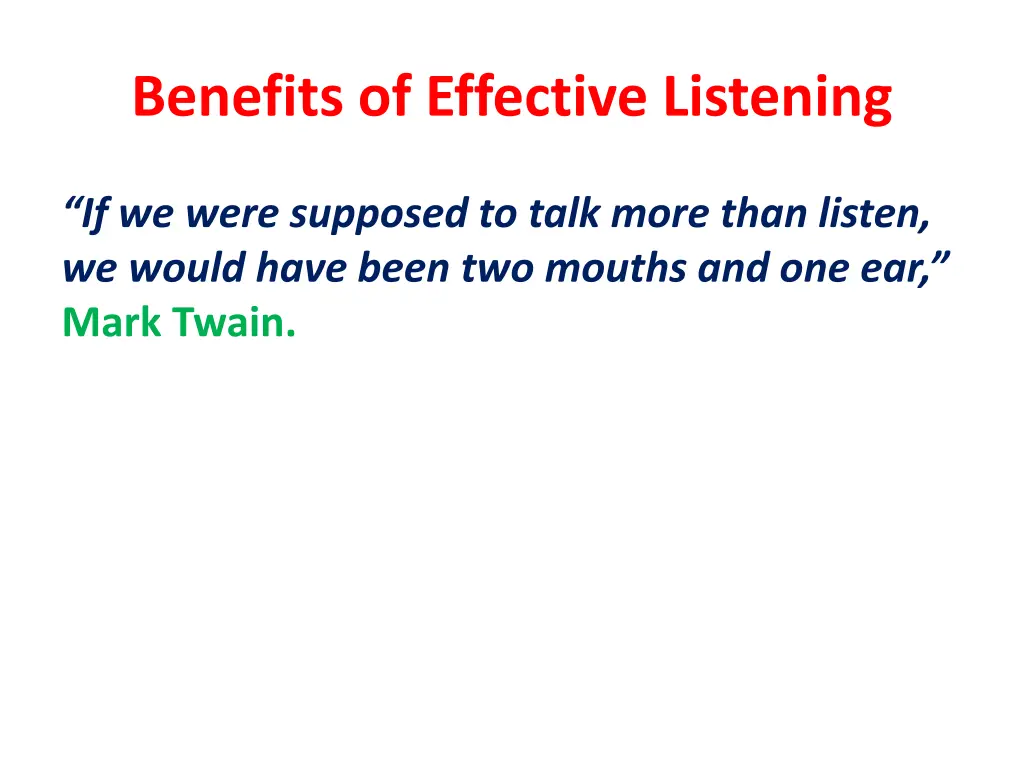 benefits of effective listening