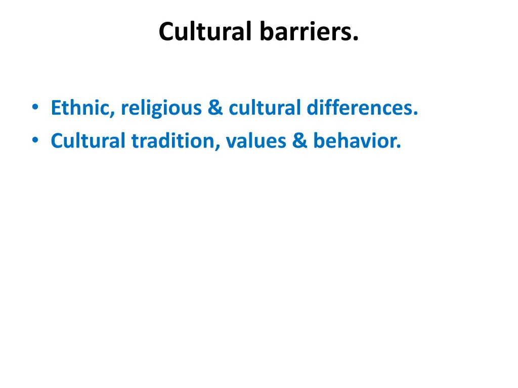 cultural barriers