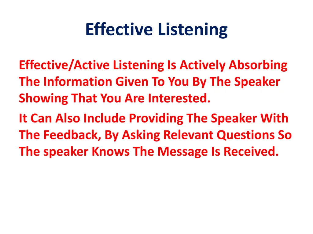 effective listening