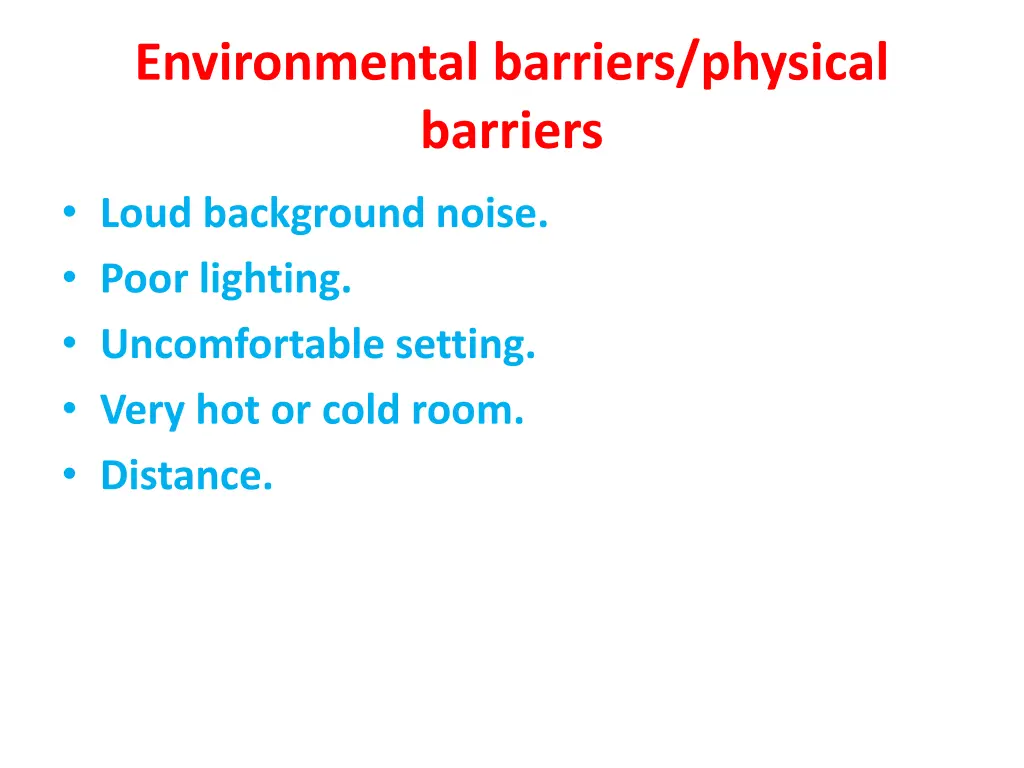 environmental barriers physical barriers