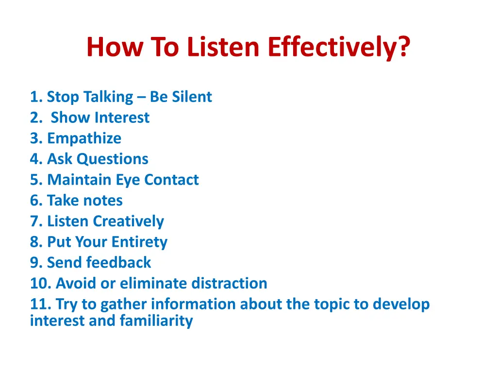 how to listen effectively