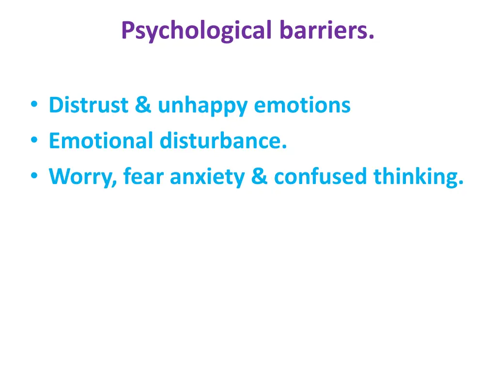 psychological barriers