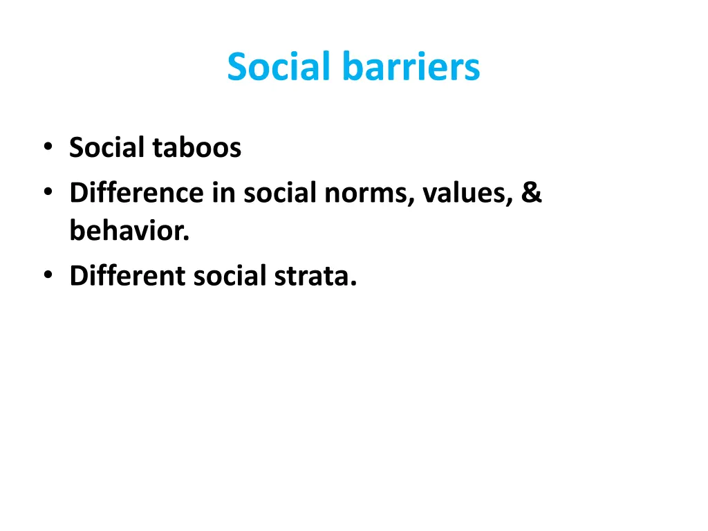 social barriers