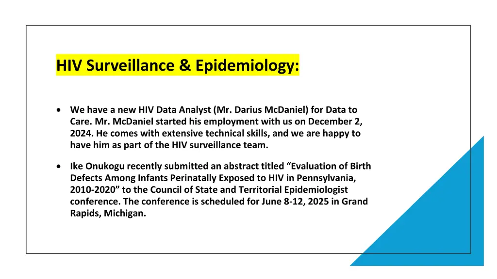 hiv surveillance epidemiology