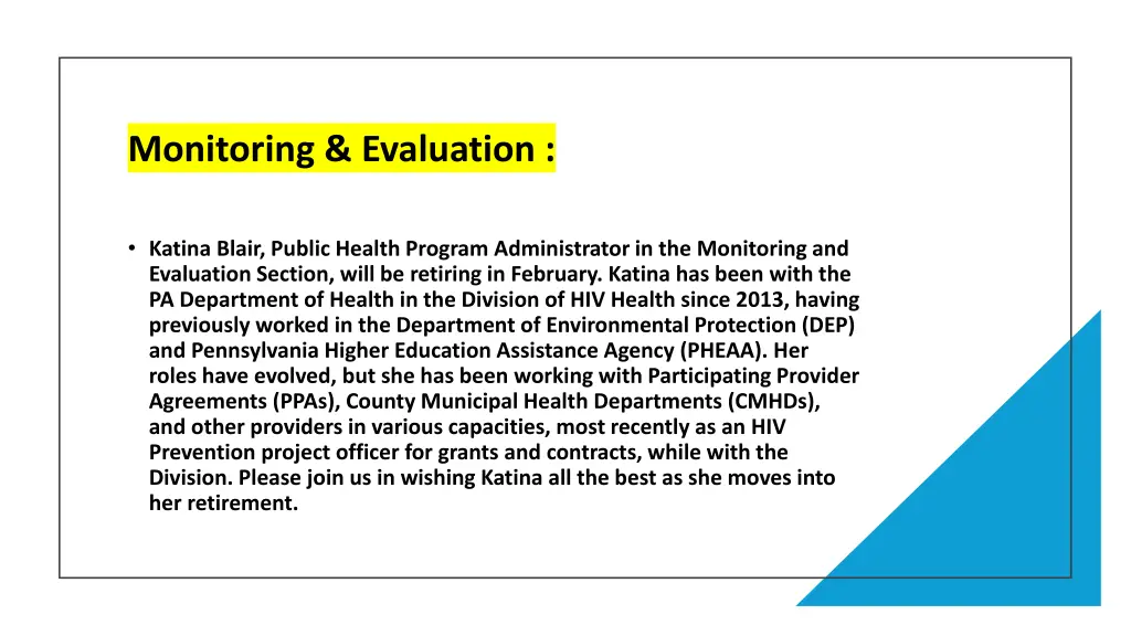 monitoring evaluation