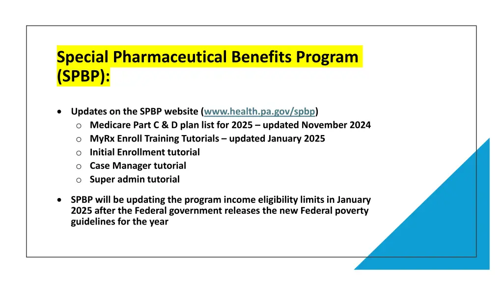 special pharmaceutical benefits program spbp 1