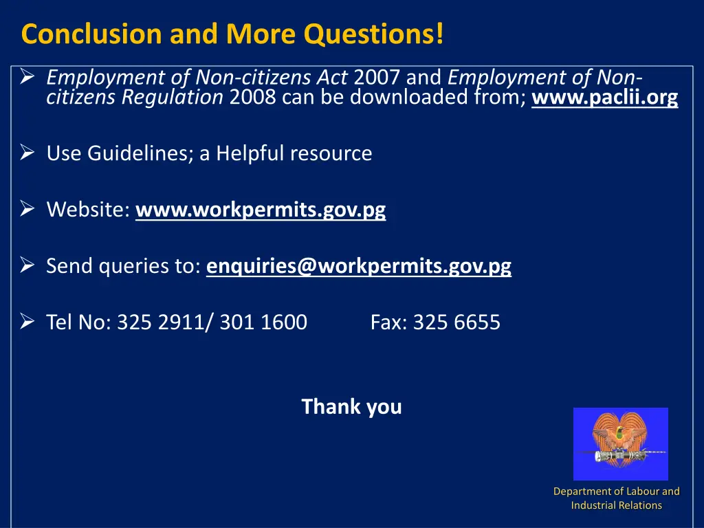 conclusion and more questions