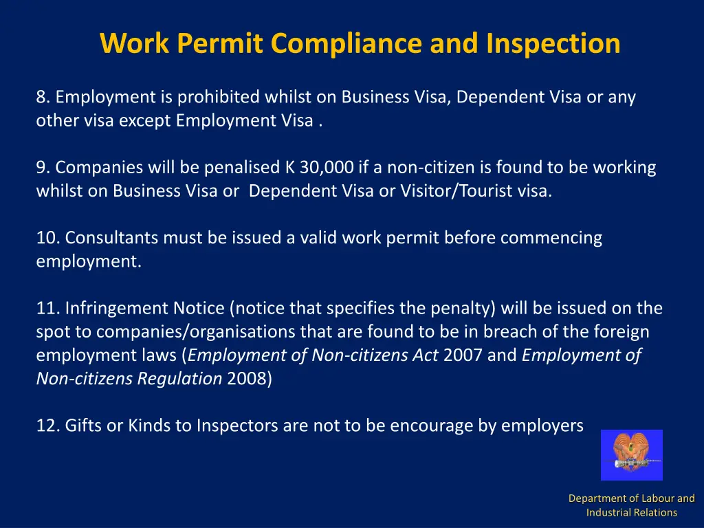 work permit compliance and inspection 3