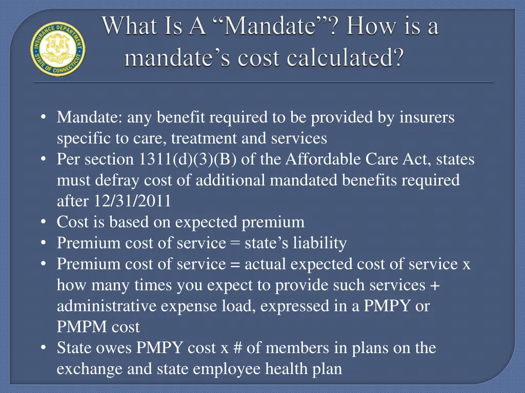 mandate any benefit required to be provided