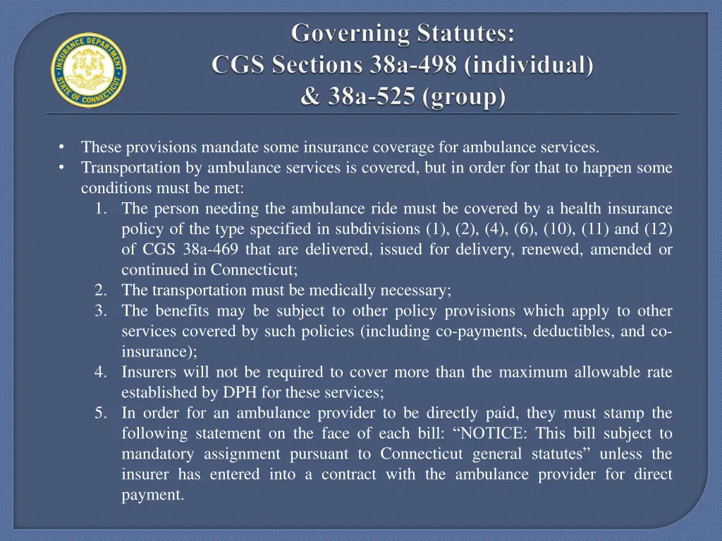 these provisions mandate some insurance coverage