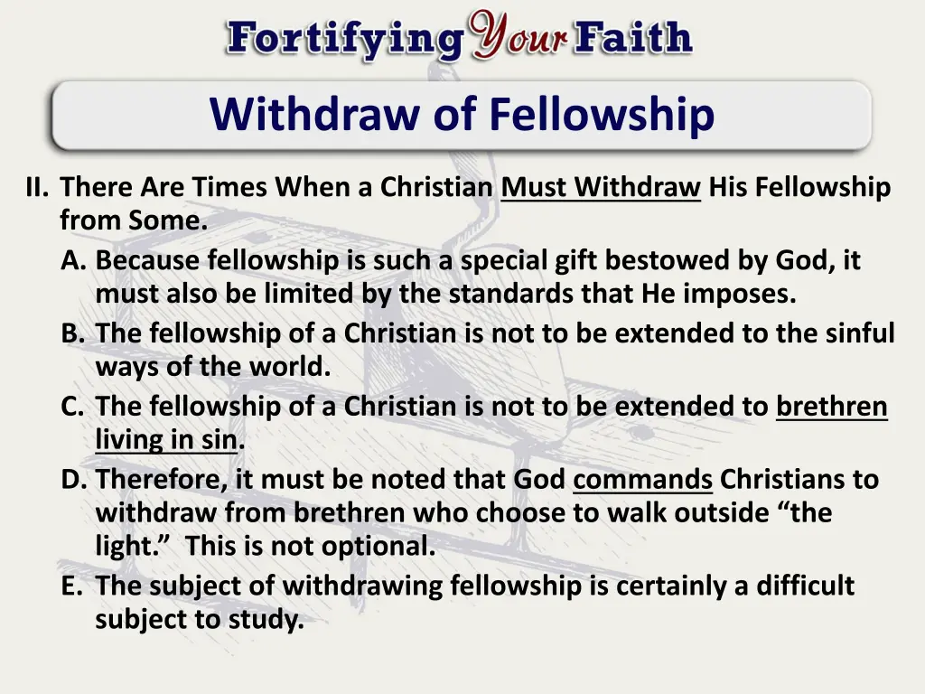 withdraw of fellowship 1