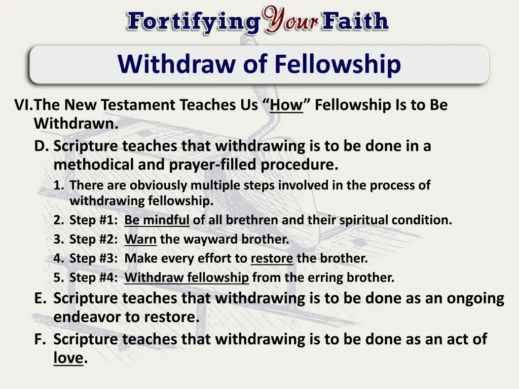 withdraw of fellowship 11