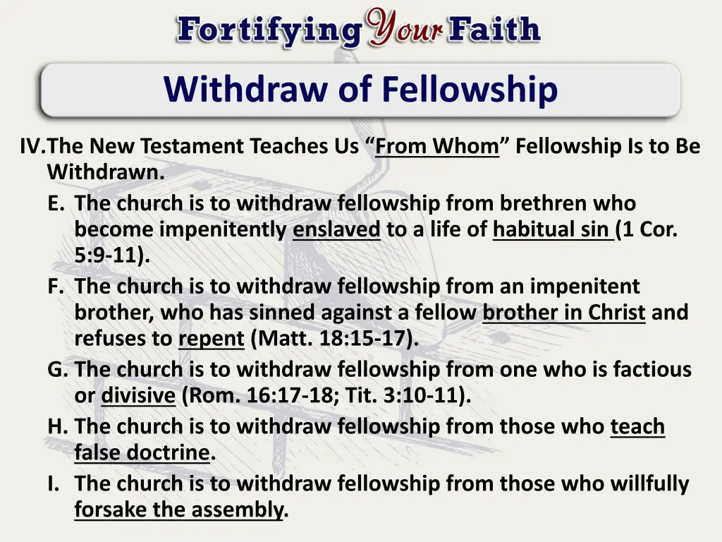 withdraw of fellowship 5
