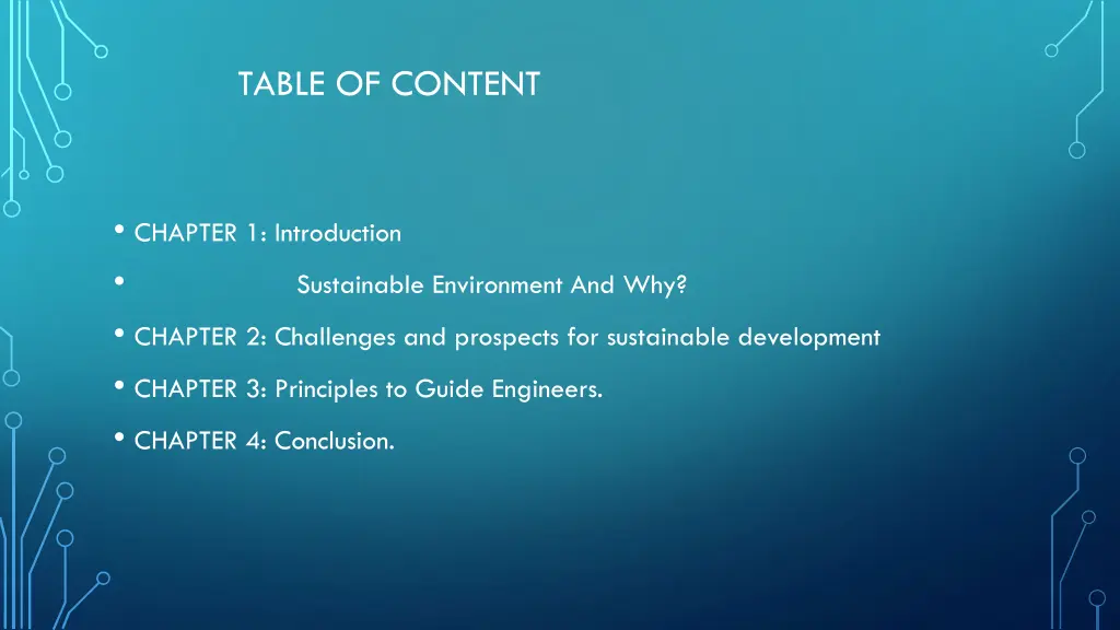 table of content
