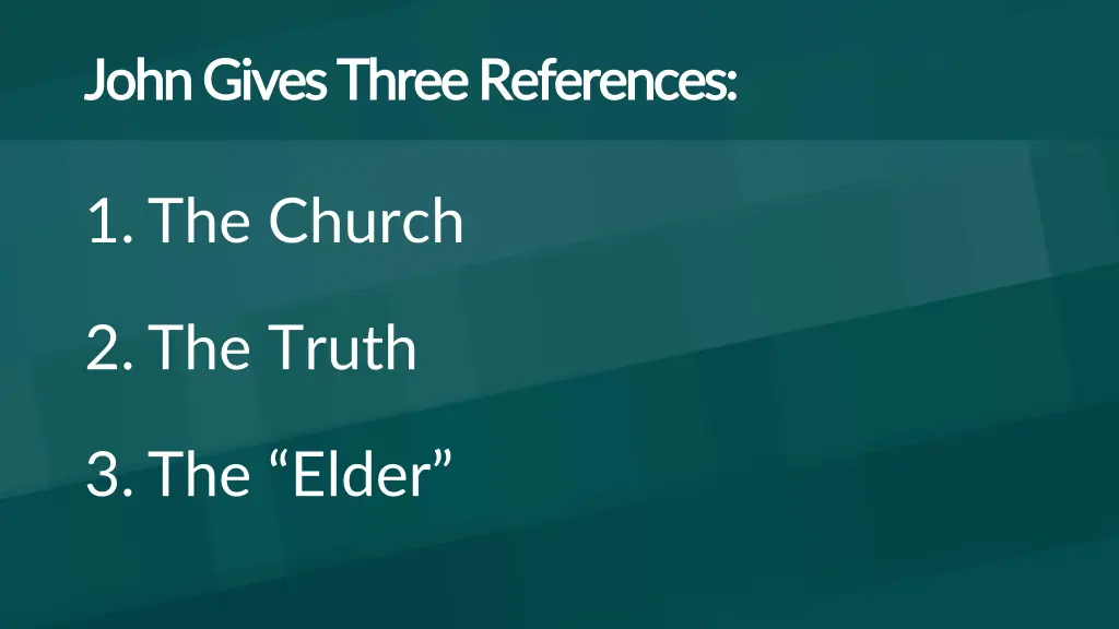 john gives three references john gives three
