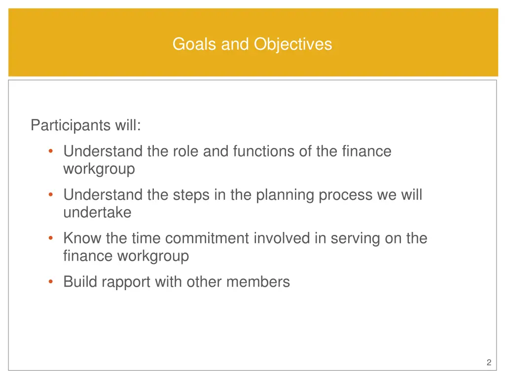 goals and objectives